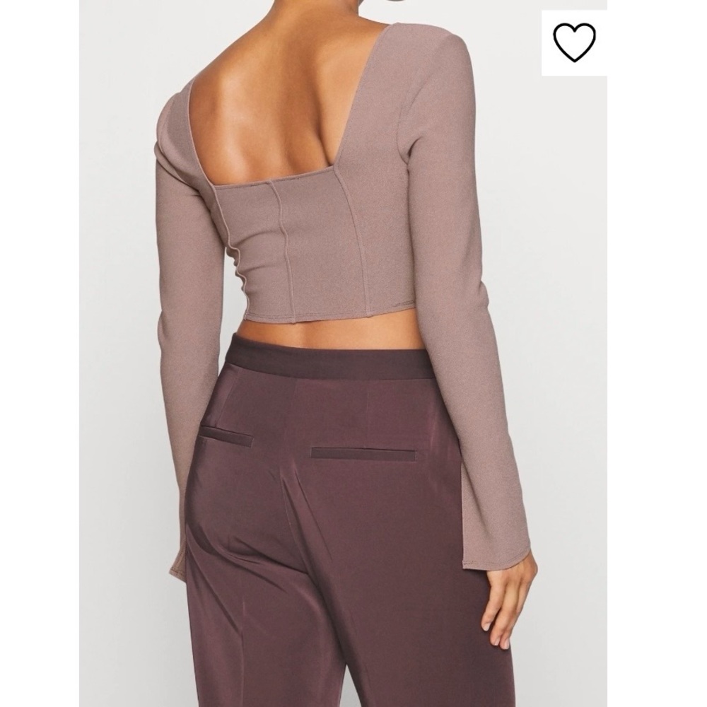 NWT Abercrombie & Fitch Cropped Top SZ L Taupe Whimsygoth Corset Bustier Party - Picture 3 of 12